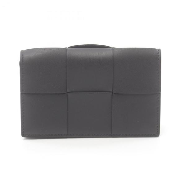 BOTTEGA VENETA Intrecciato Leather Business Card Holder Black - Picture 2 of 5